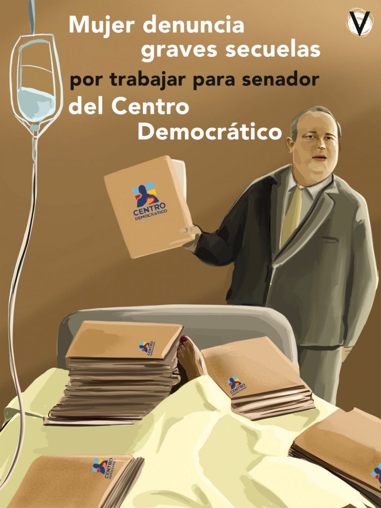 Mujer secuelas por trabajar con senador del centro democrático